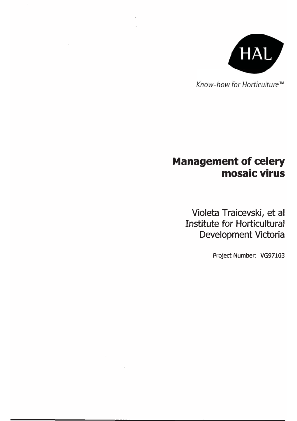 Management of Celery Mosaic Virus