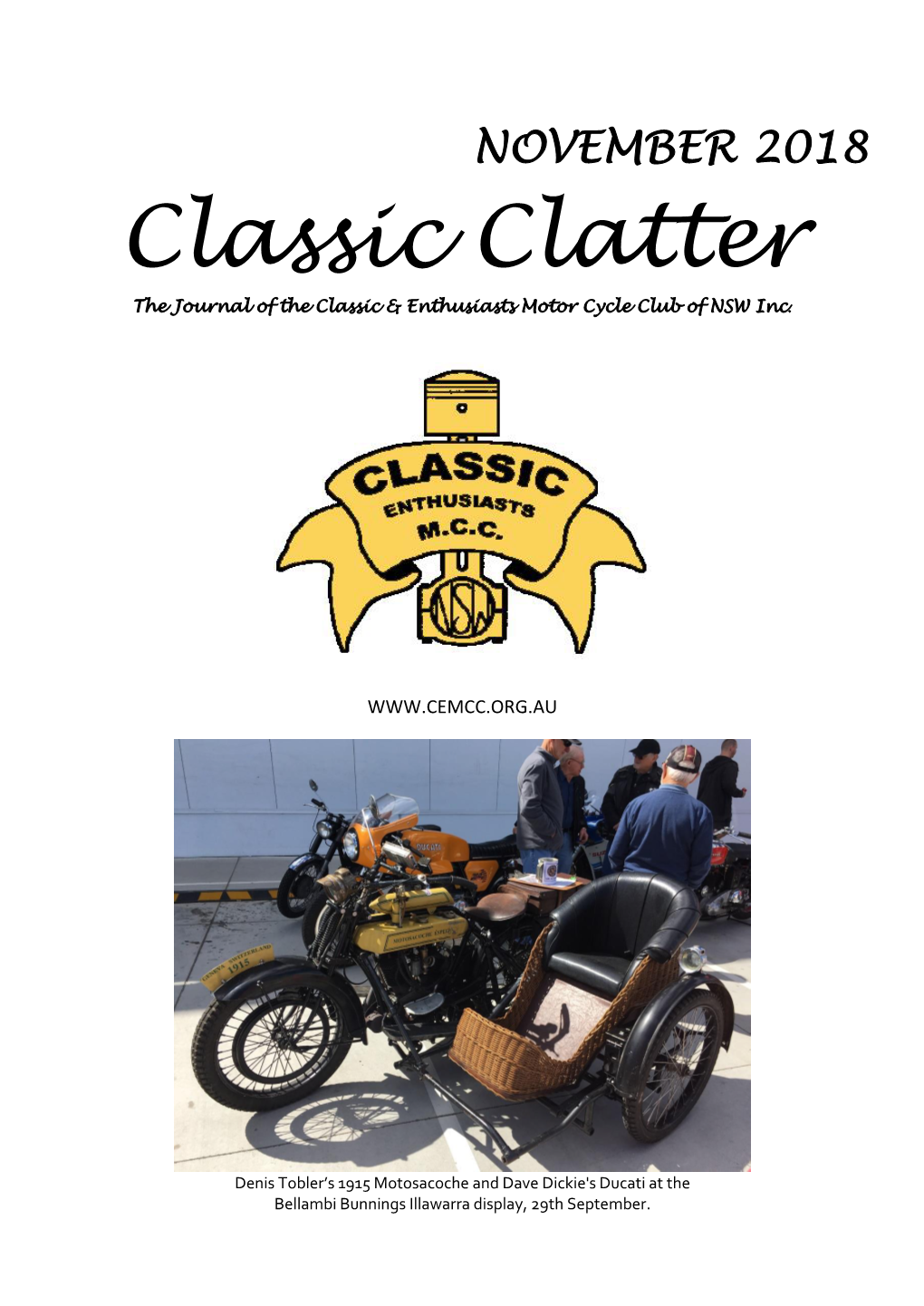 Classic Clatter the Journal of the Classic & Enthusiasts Motor Cycle Club of NSW Inc