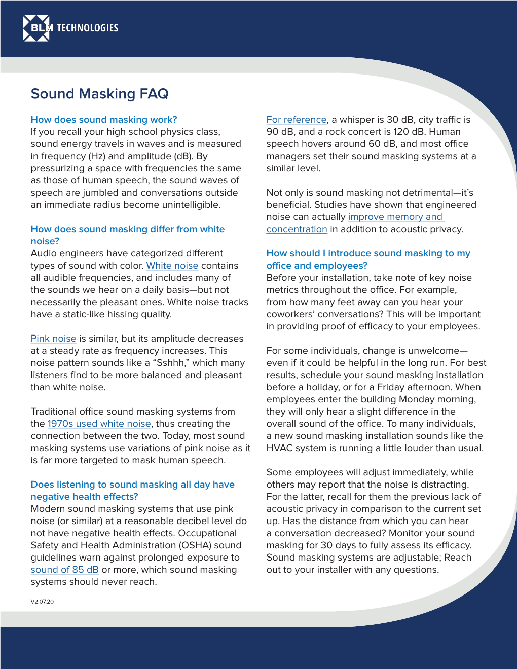 Sound Masking FAQ