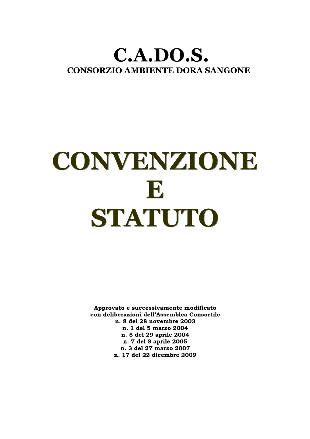 Convenzione E Statuto