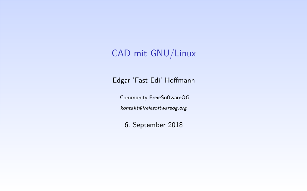 CAD Mit GNU/Linux