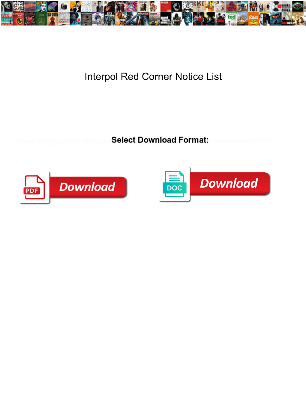 Interpol Red Corner Notice List