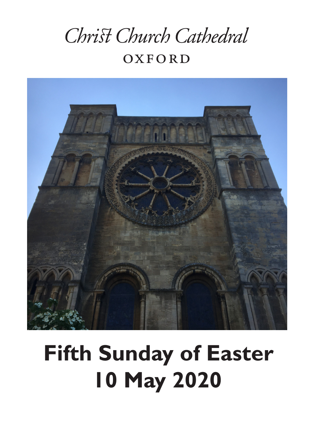 Fifth Sunday of Easter 10 May 2020