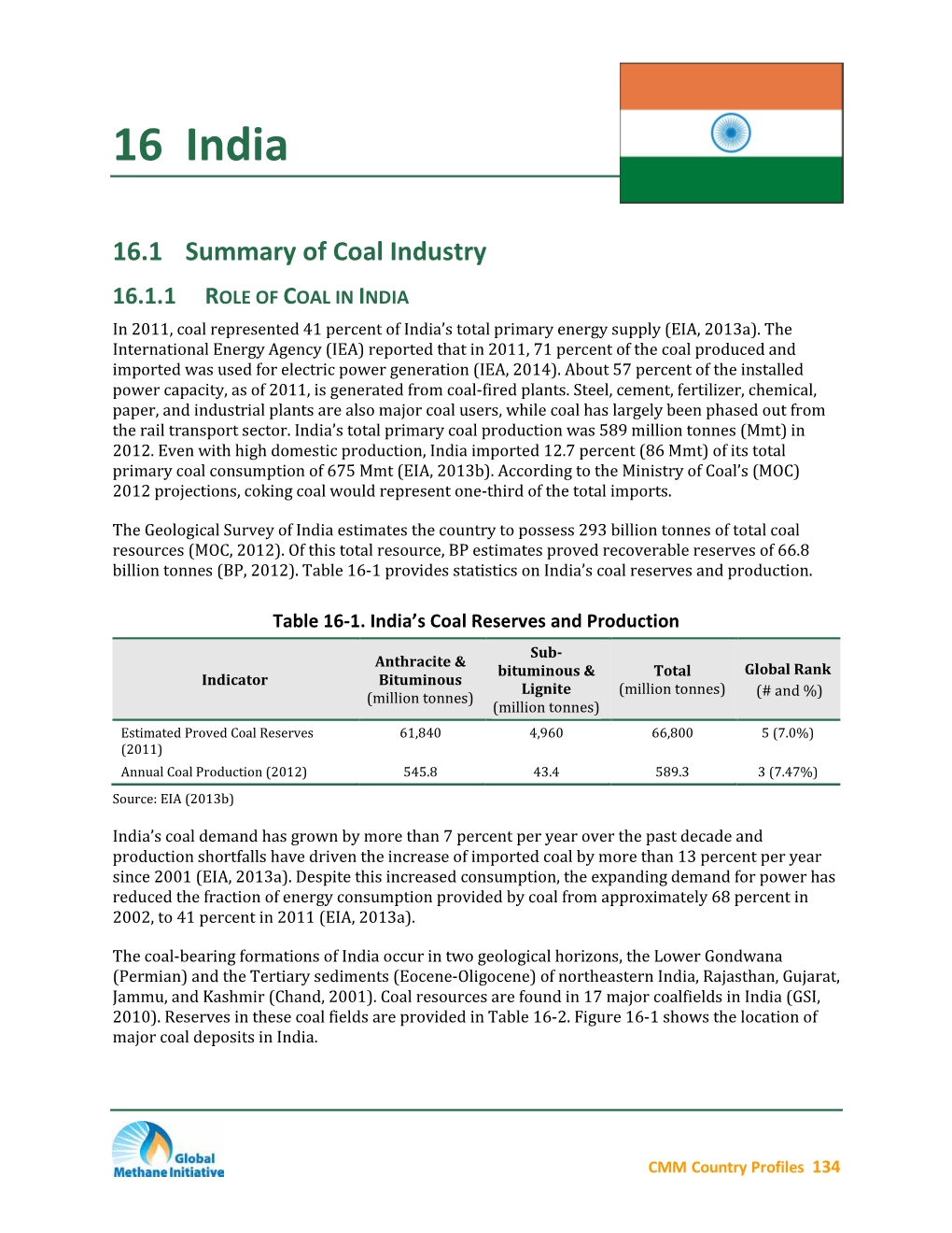 Coal Mine Methane Country Profiles, Chapter 16, June 2015