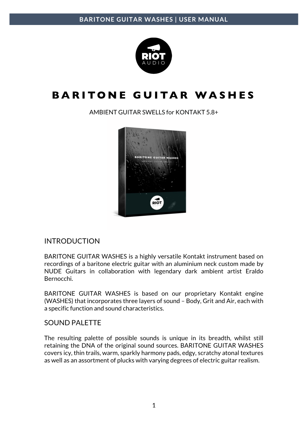 Baritone Guitar Washes | User Manual