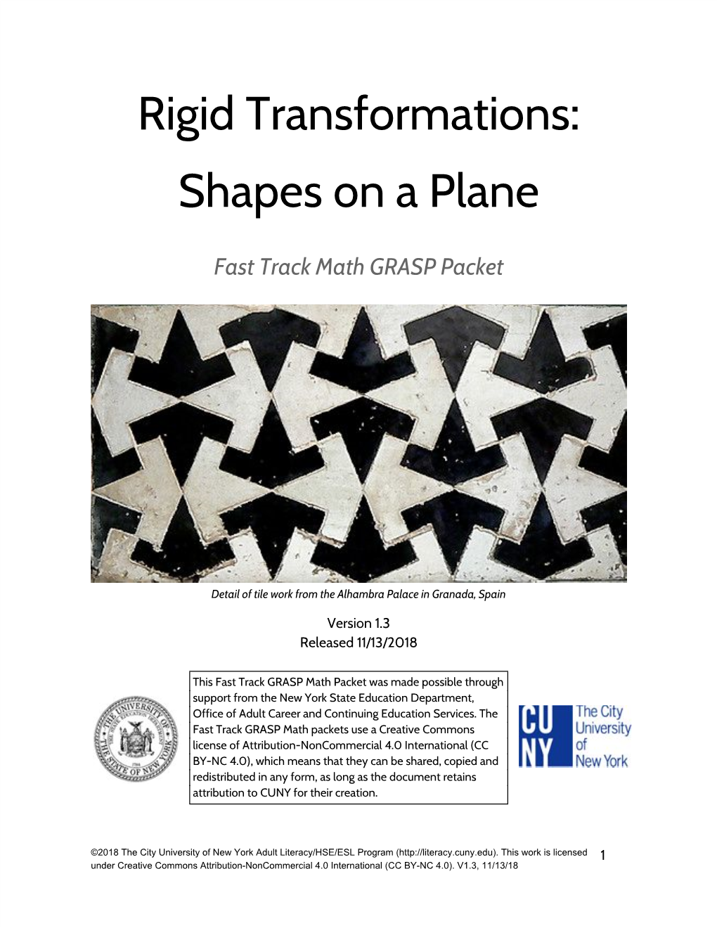 Rigid Transformations: Shapes on a Plane