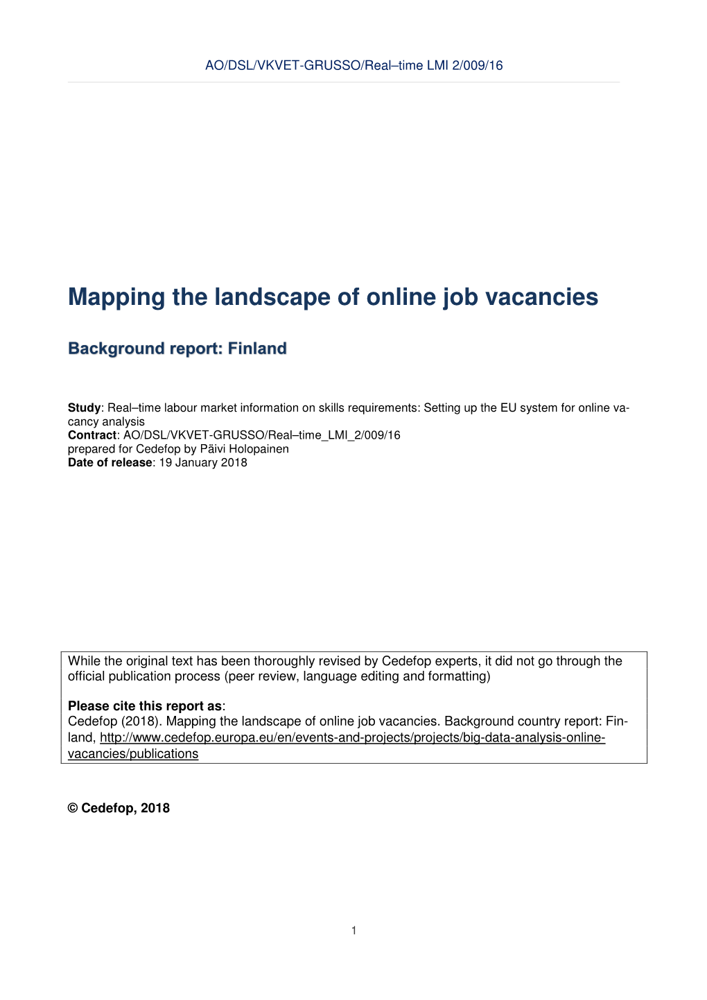 Mapping the Landscape of Online Job Vacancies