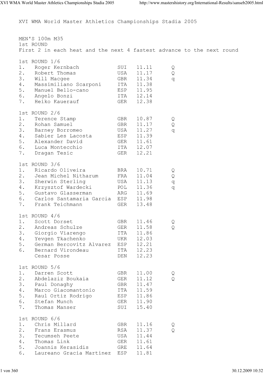 XVI WMA World Master Athletics Championships Stadia 2005