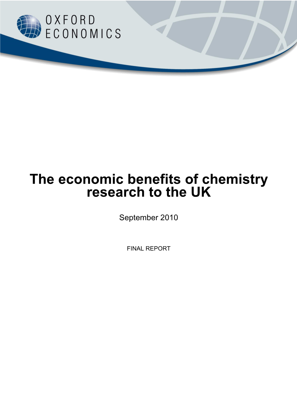 The Economic Benefits of Chemistry Research to the UK