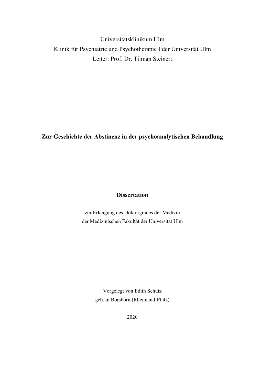Dissertation Schuetz