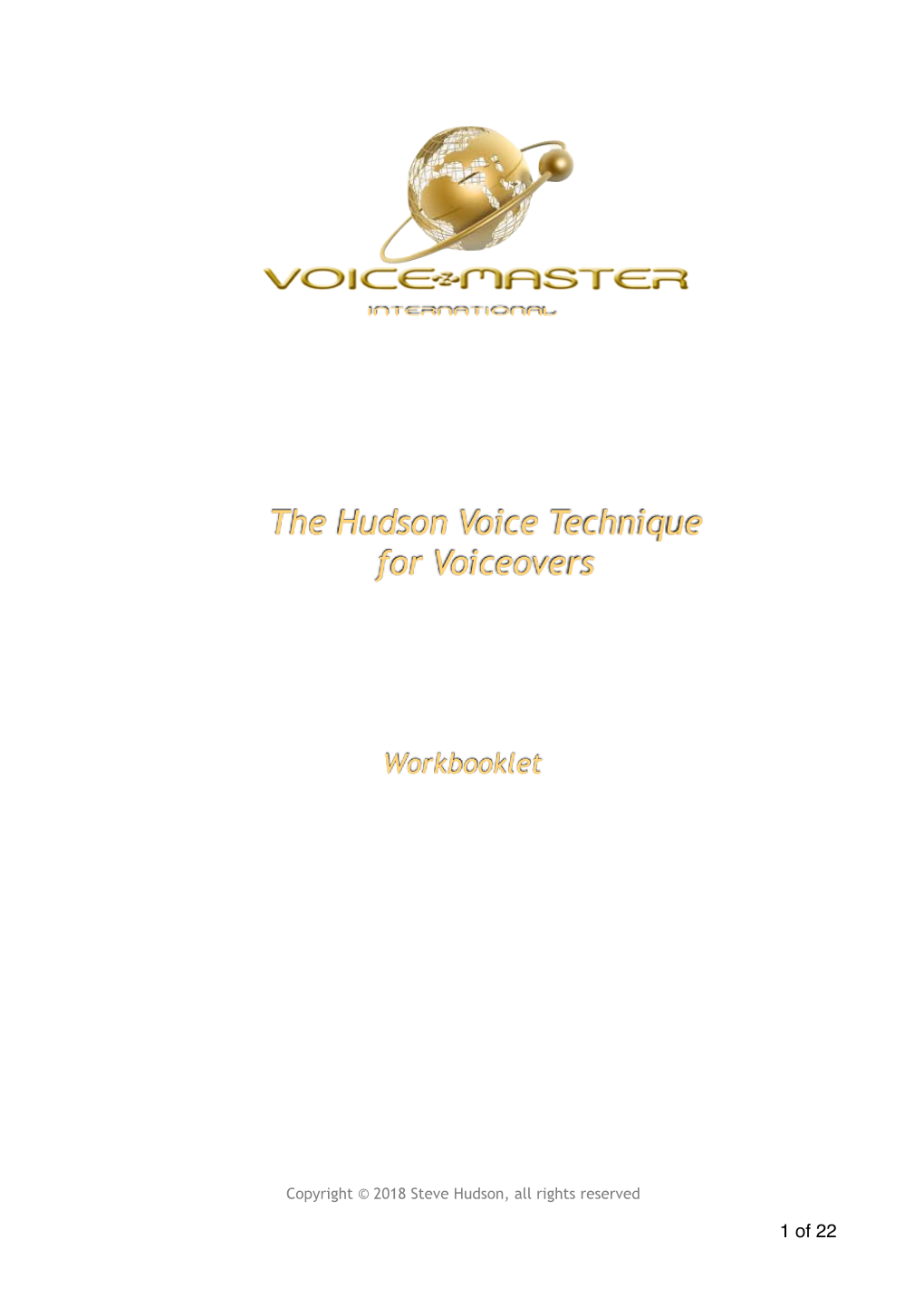 The Hudson Voice Technique for Voiceovers