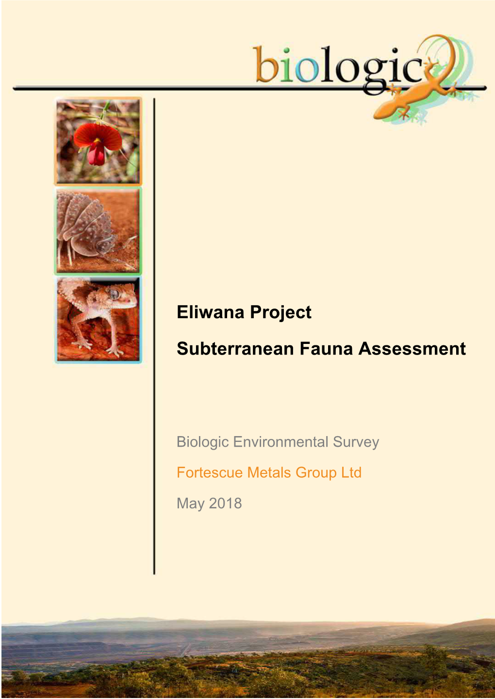 Eliwana Project Subterranean Fauna Assessment Biologic 2017