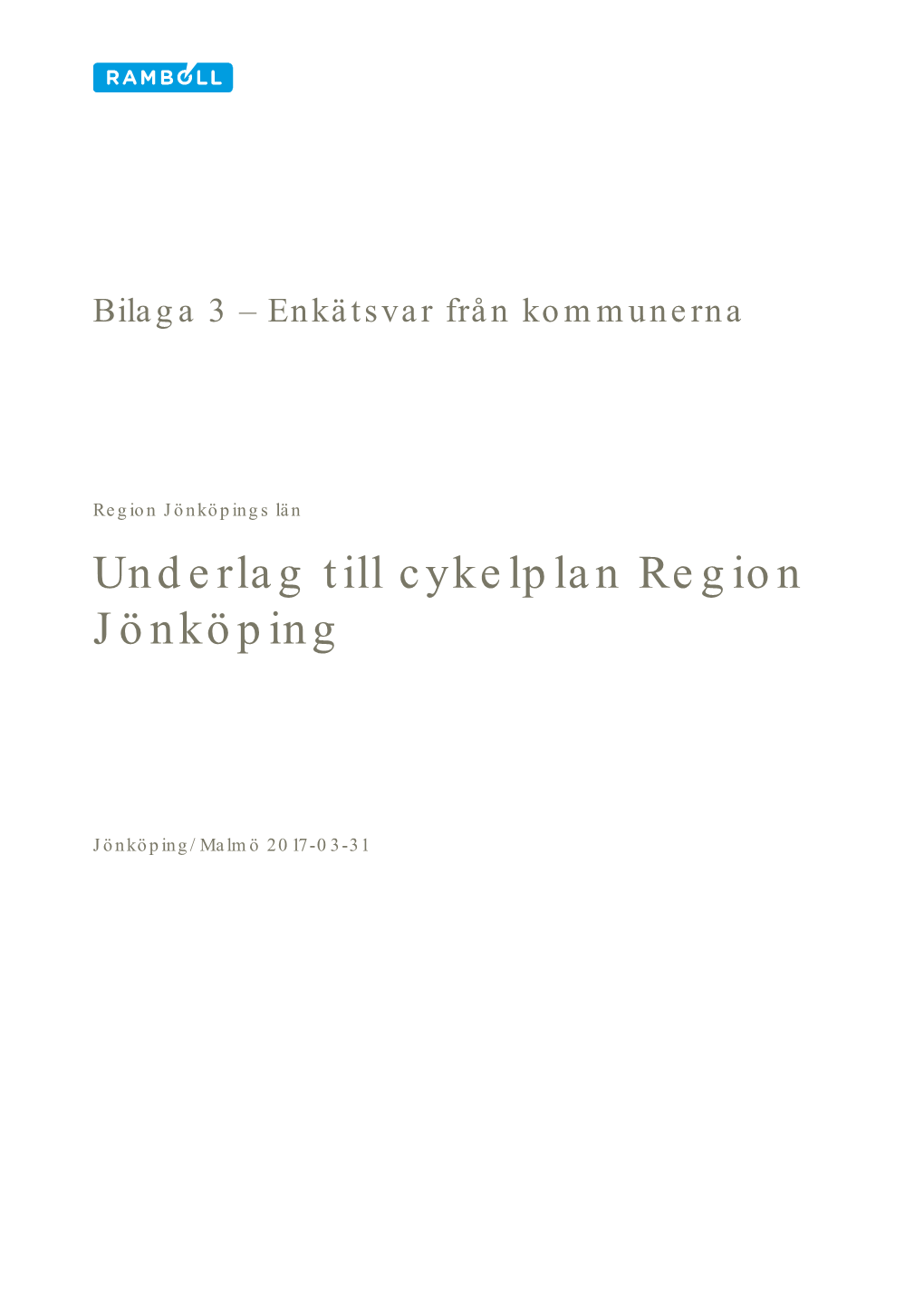 Underlag Till Cykelplan Region Jönköping