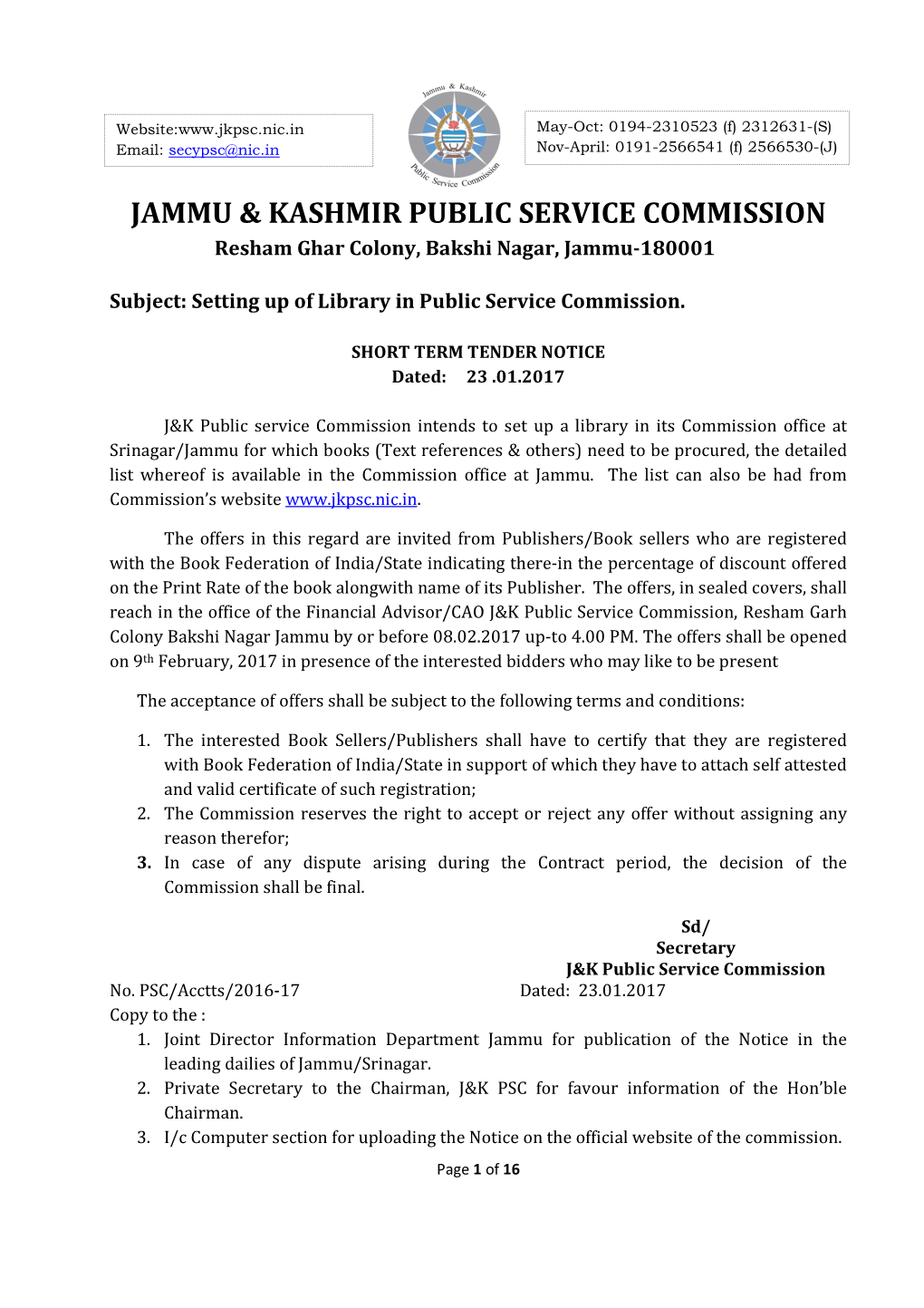 Jammu & Kashmir Public Service Commission