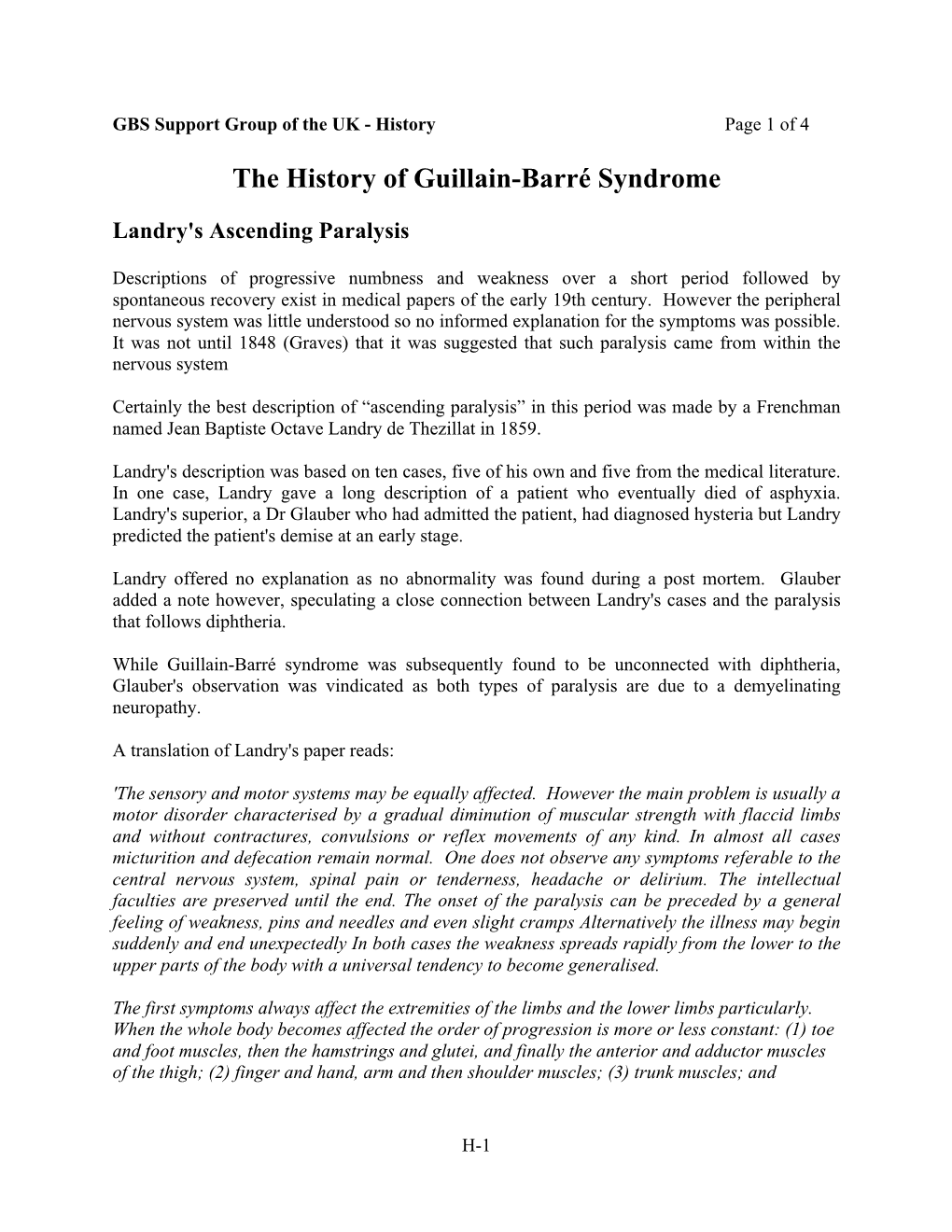 The History of Guillain-Barré Syndrome