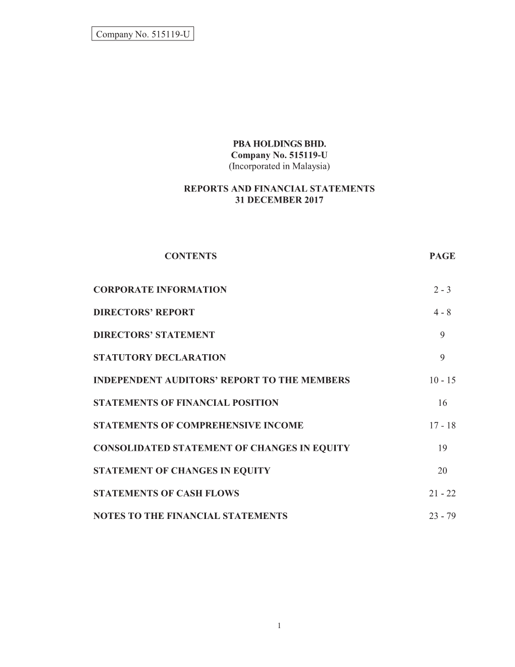 Reports and Financial Statements 31 December 2017