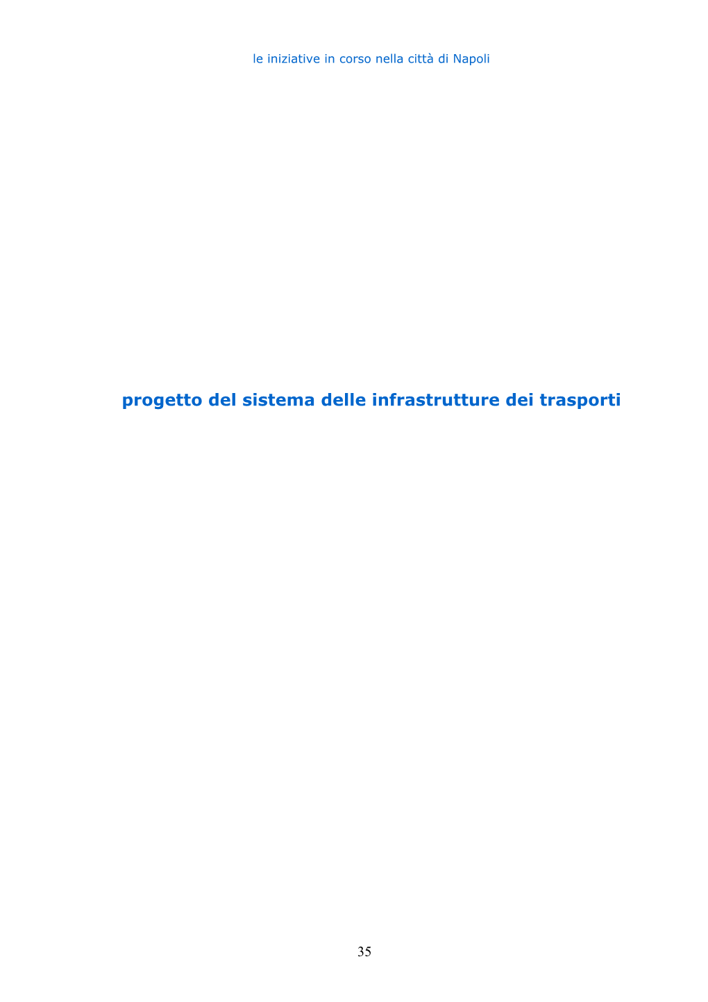 Progetto Del Sistema Delle Infrastrutture Dei Trasporti