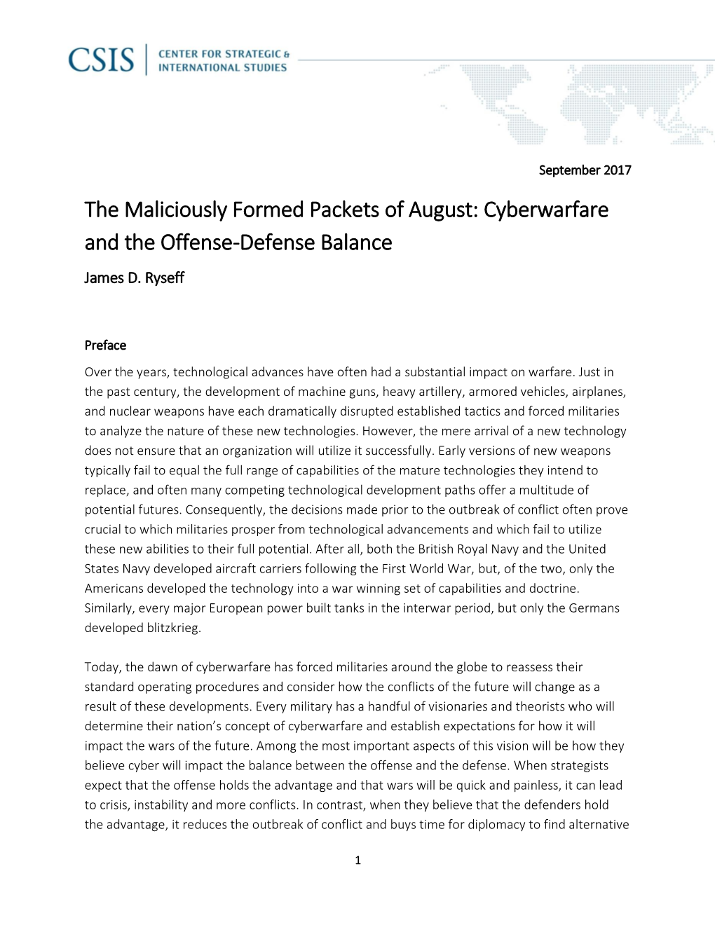 Cyberwarfare and the Offense-Defense Balance James D