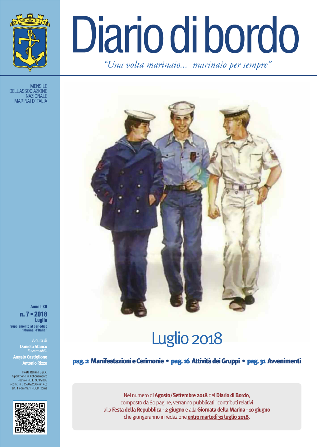 Luglio 2018 Daniela Stanco Responsabile Angelo Castiglione Antonio Rizzo Pag