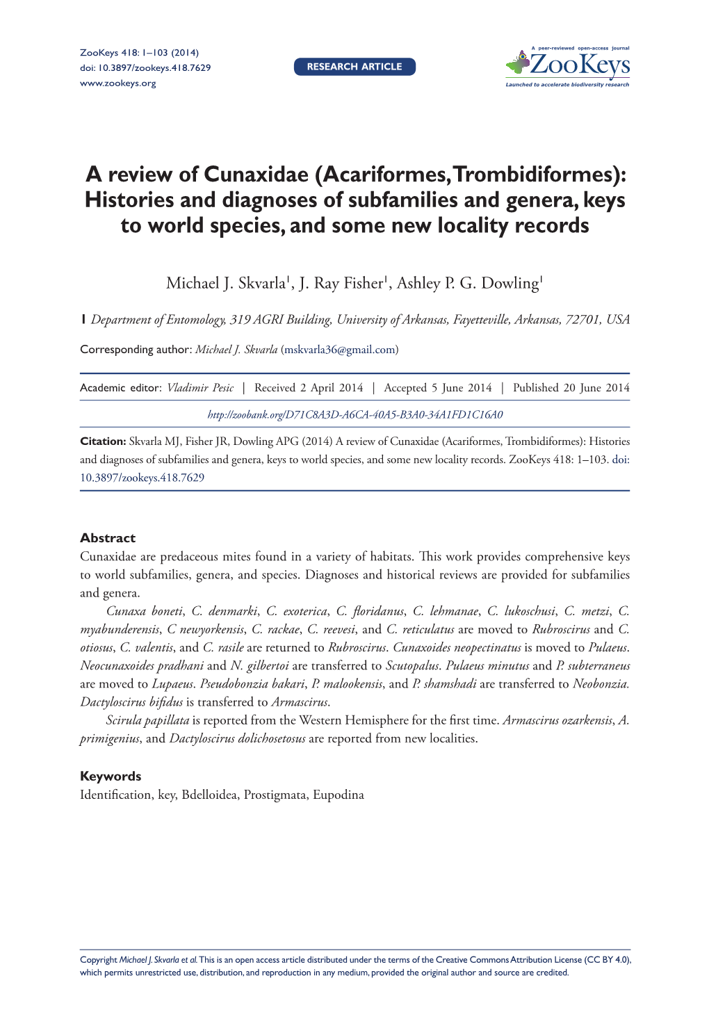 Acariformes, Trombidiformes): Histories and Diagnoses