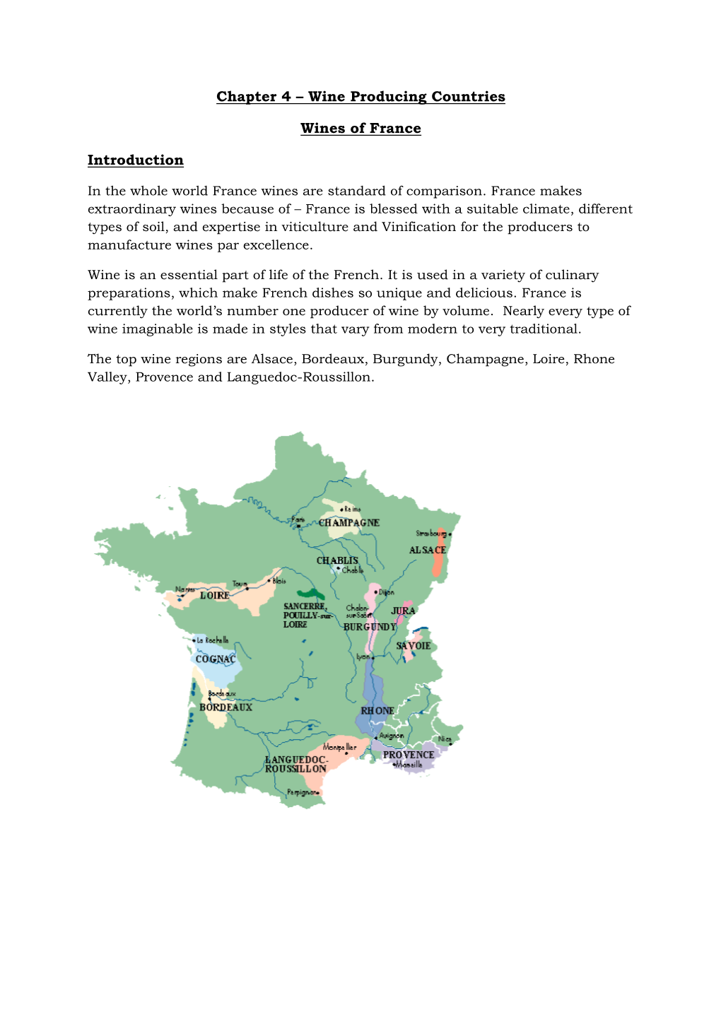 Wine Producing Countries Wines of France Introduction