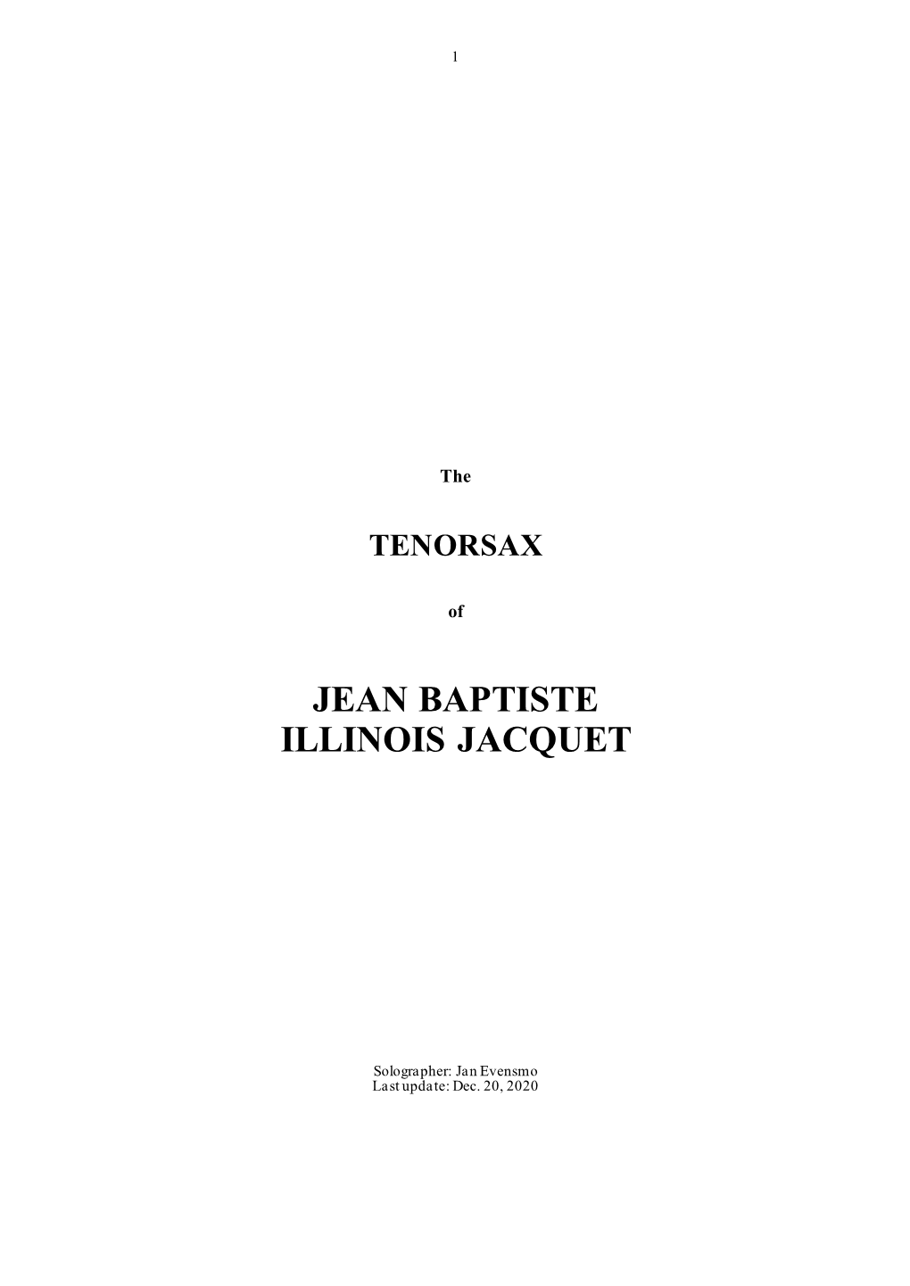 Download the TENORSAX of JEAN BAPTISTE ILLINOIS JACQUET