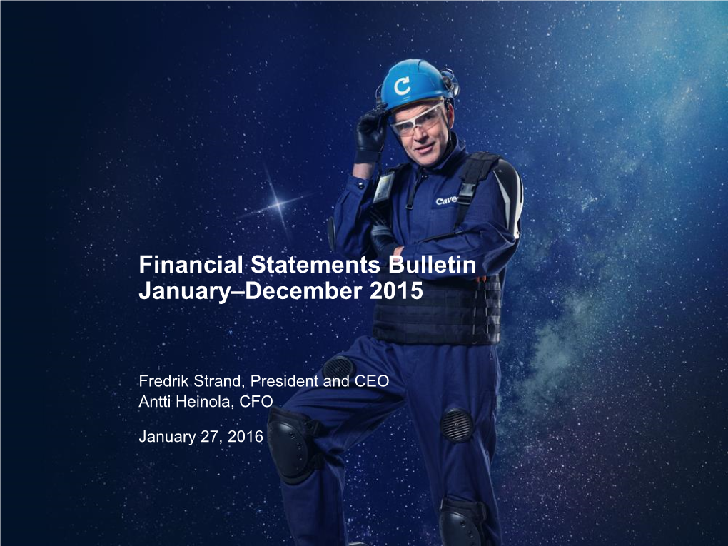 Financial Statements Bulletin January–December 2015