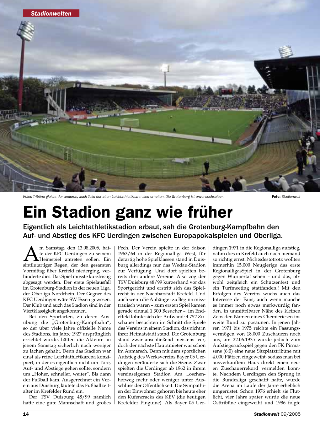 Ein Stadion Ganz Wie Früher