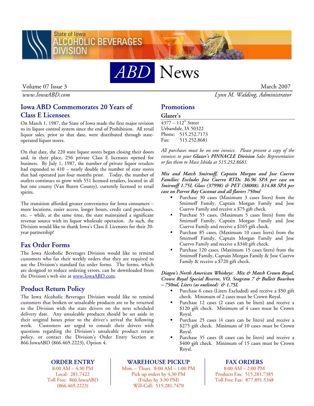 ABD News Volume 07 Issue 3 March 2007 Lynn M