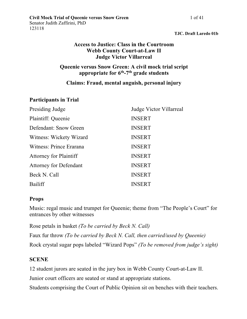 Access to Justice: Class in the Courtroom Webb County Court-At-Law II Judge Victor Villarreal