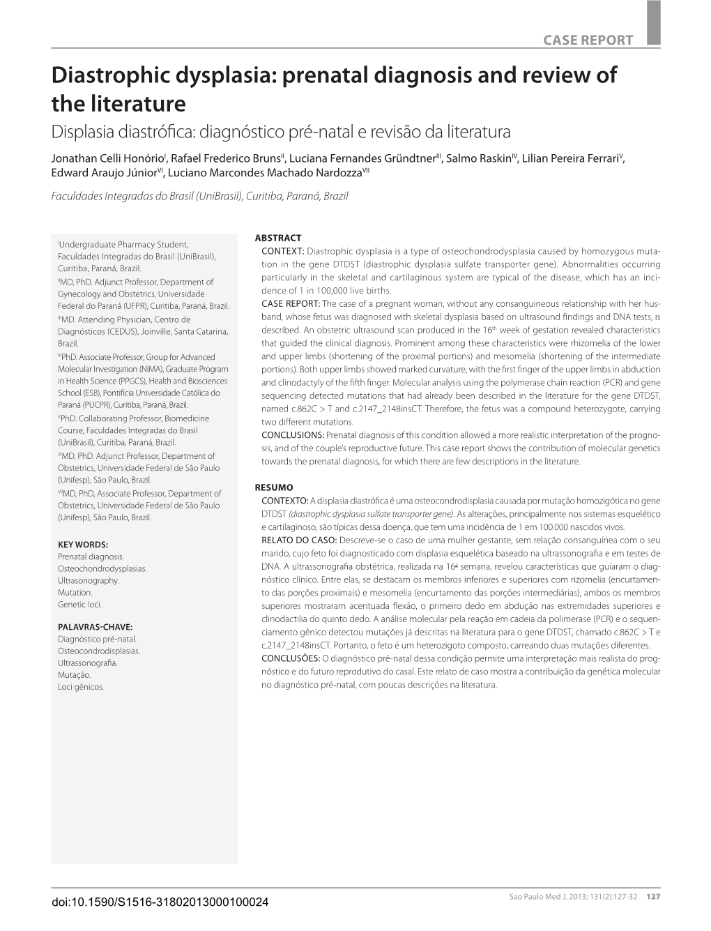 Diastrophic Dysplasia