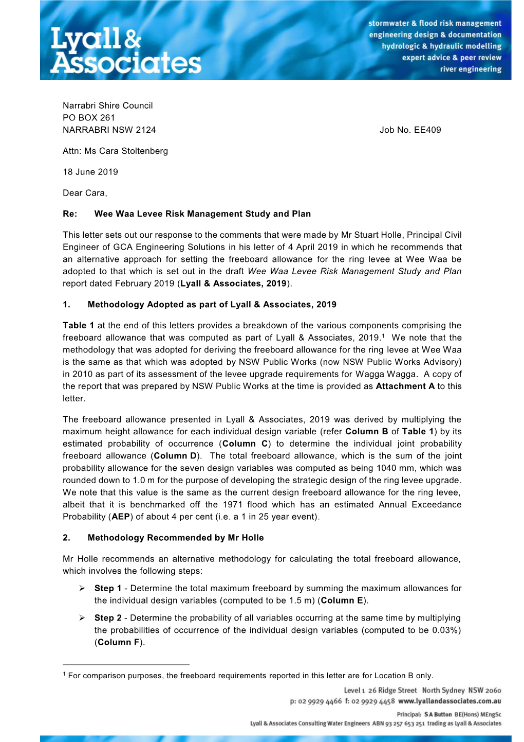 Item 9.1 Draft Wee Waa Levee Risk Management Study and Plan