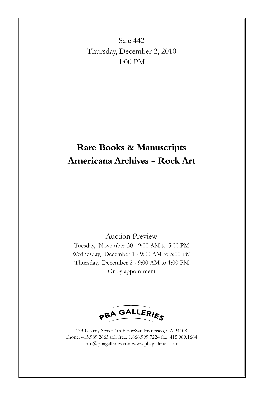 Rare Books & Manuscripts Americana Archives