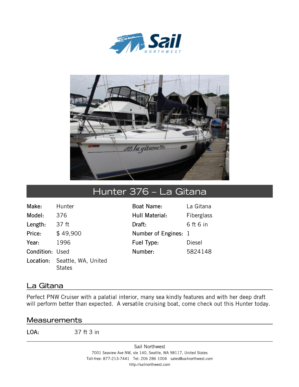 Hunter 376 – La Gitana