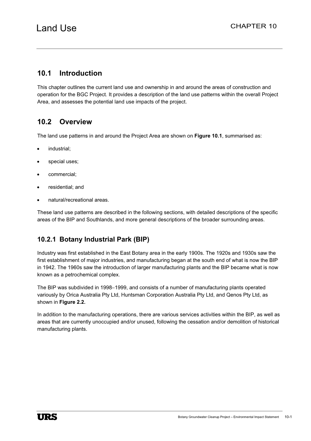 Land Use CHAPTER 10