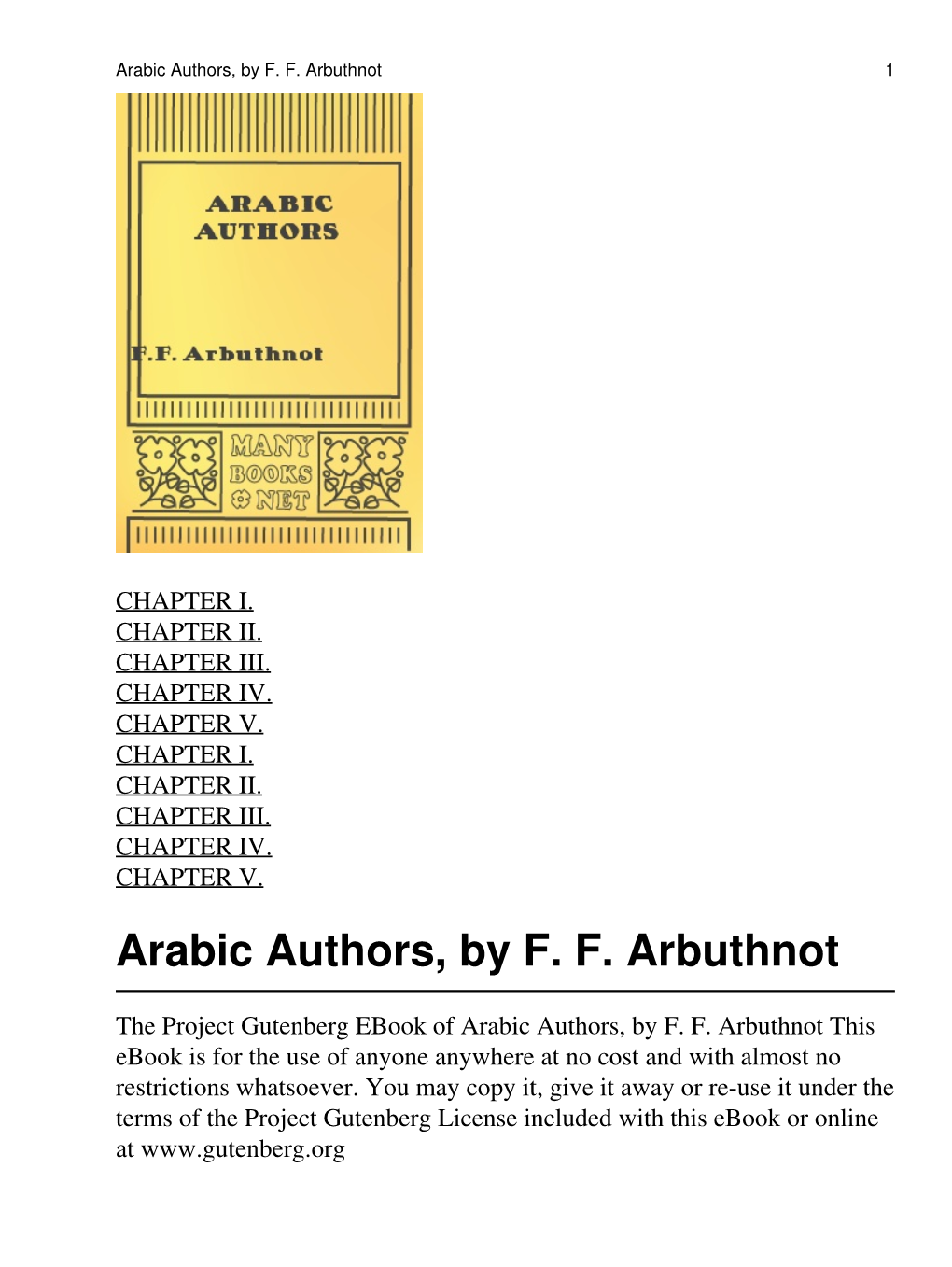 Arabic Authors, by F