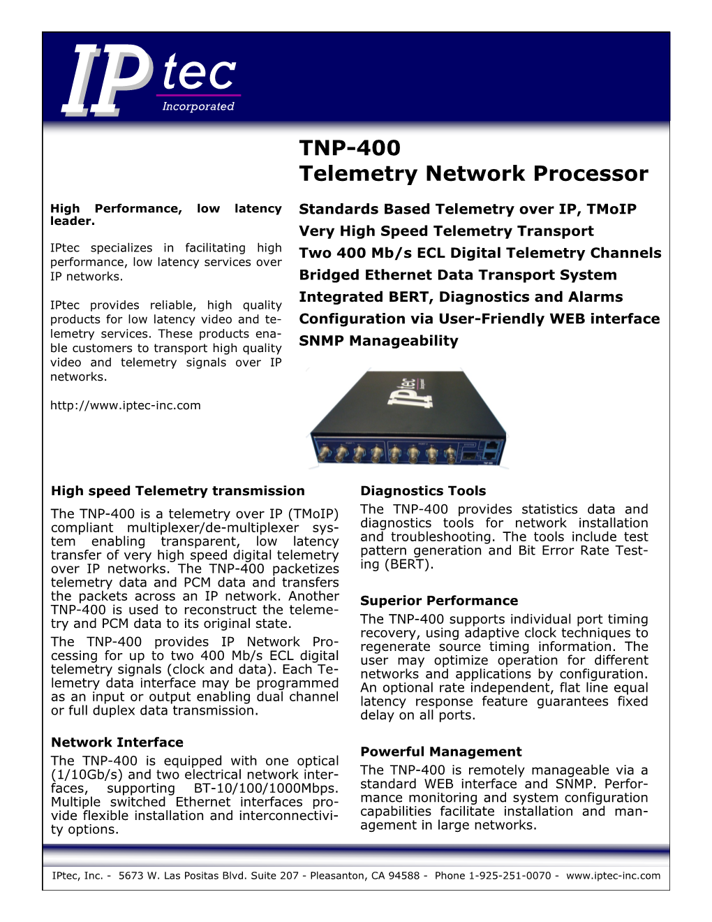 TNP-400 Telemetry Network Processor