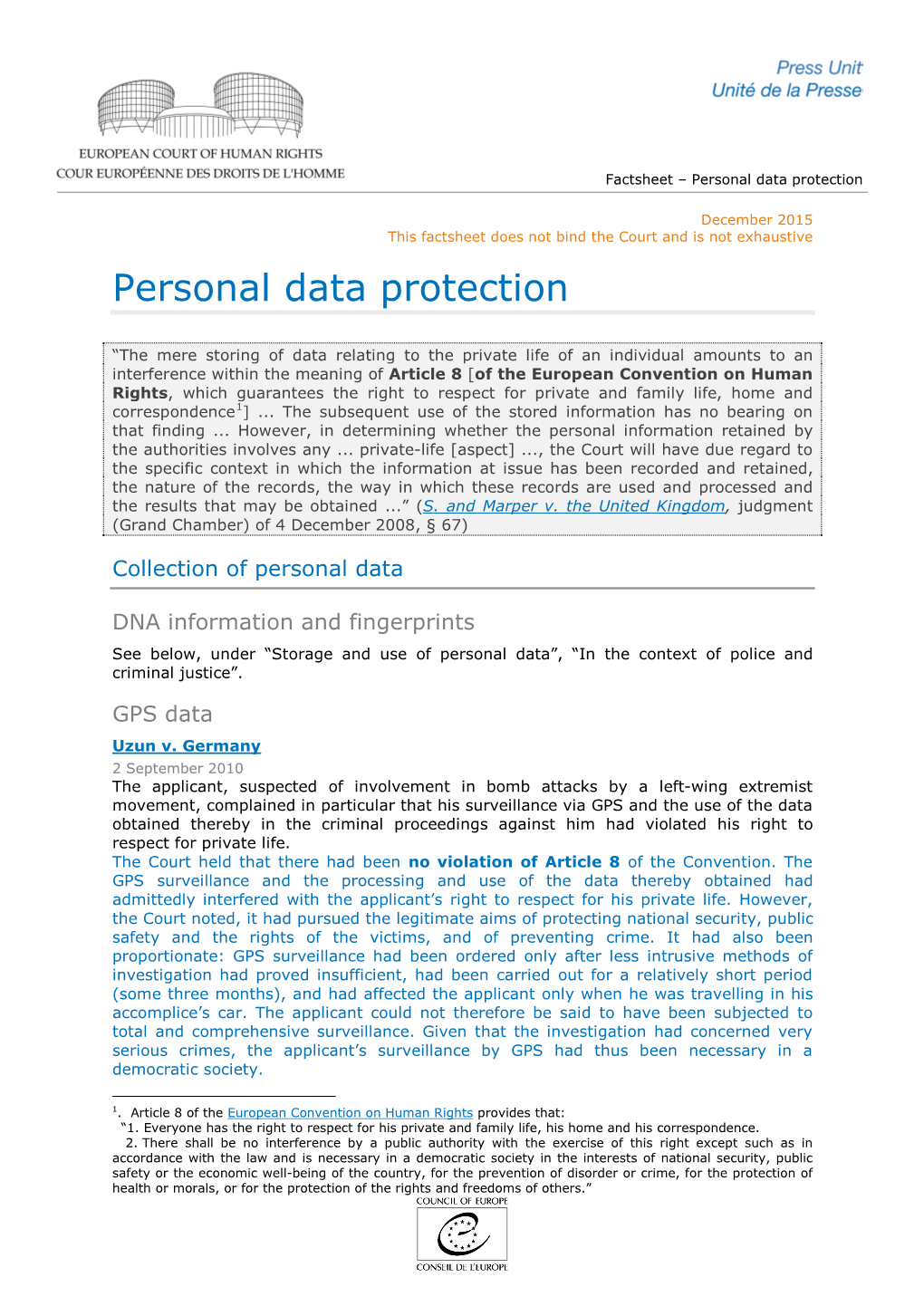 Personal Data Protection