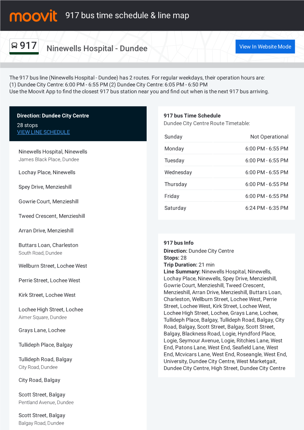 917 Bus Time Schedule & Line Route