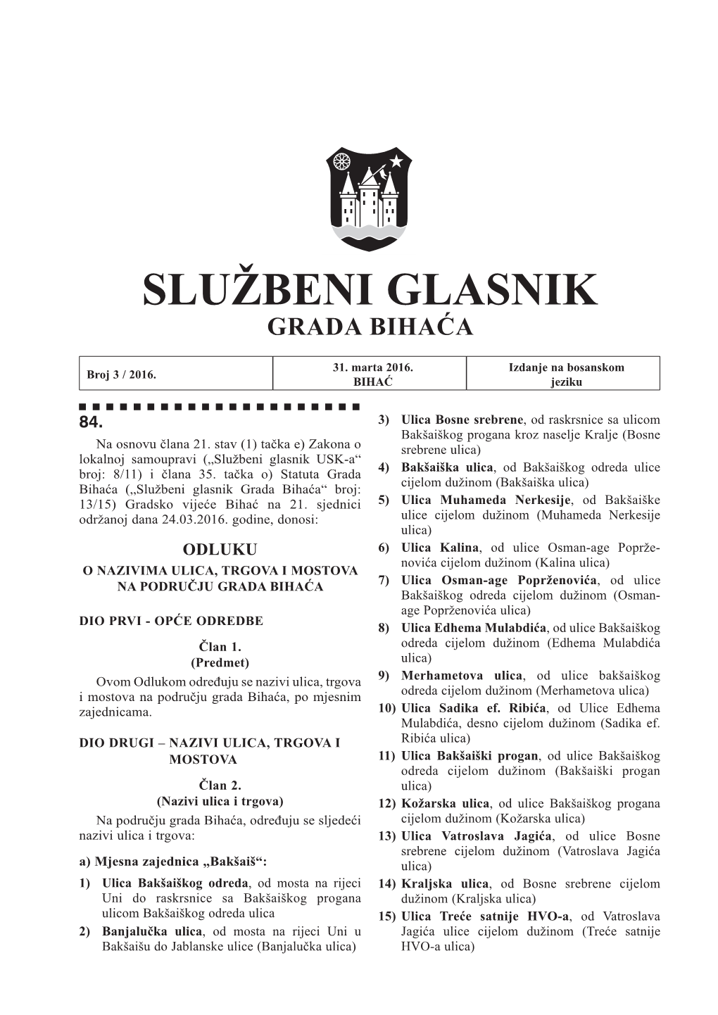 Sluzbeni Glasnik Grada Bihaca 3 16