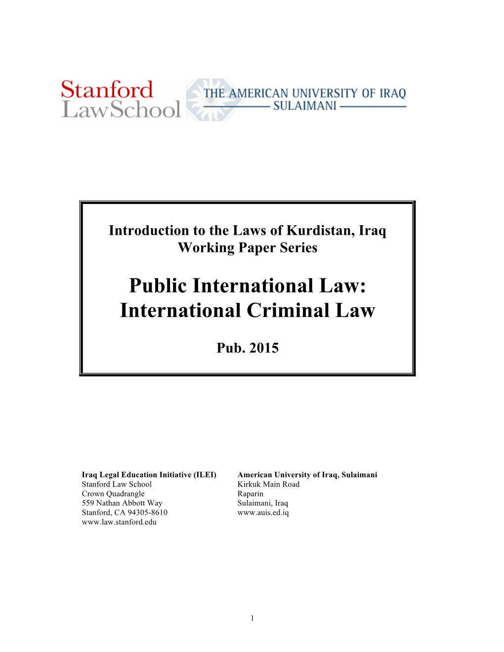 International Criminal Law