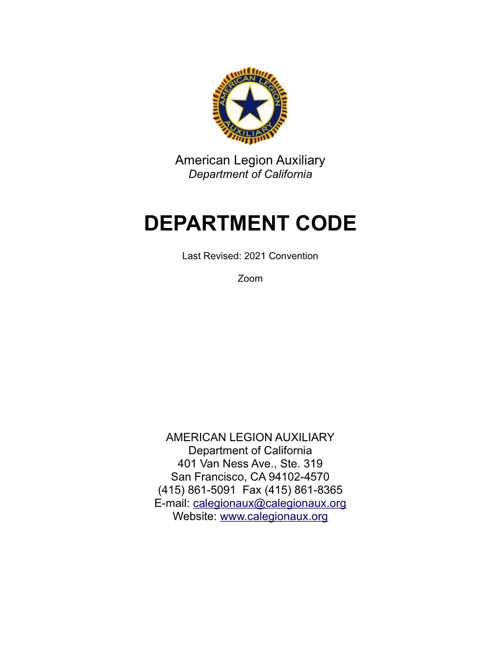 2021 Department Code.Docx