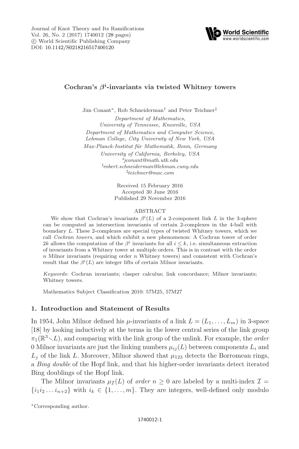 Cochran Invariants Via Twisted Whitney Towers