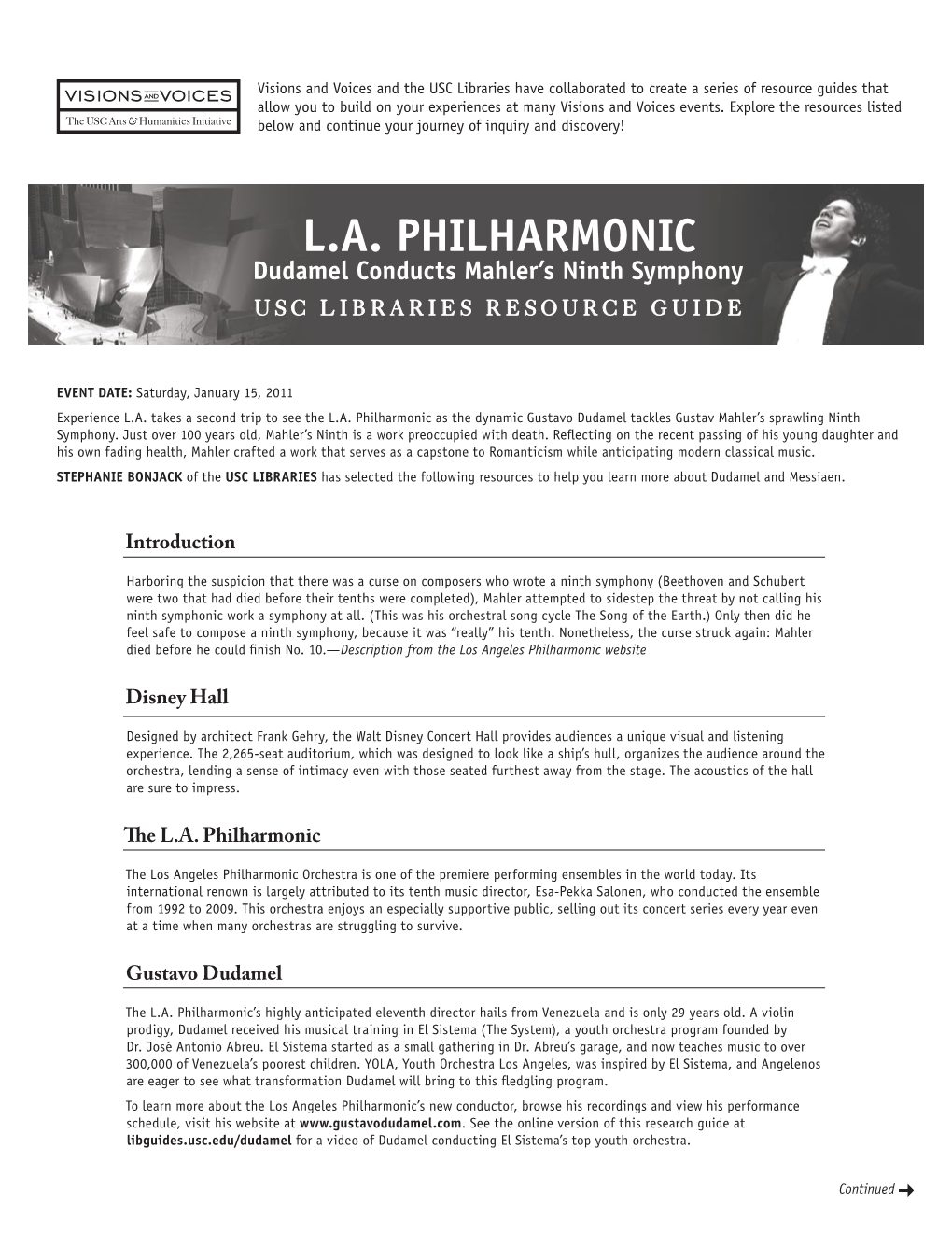 LA Philharmonic: Dudamel Conducts Mahler's Ninth