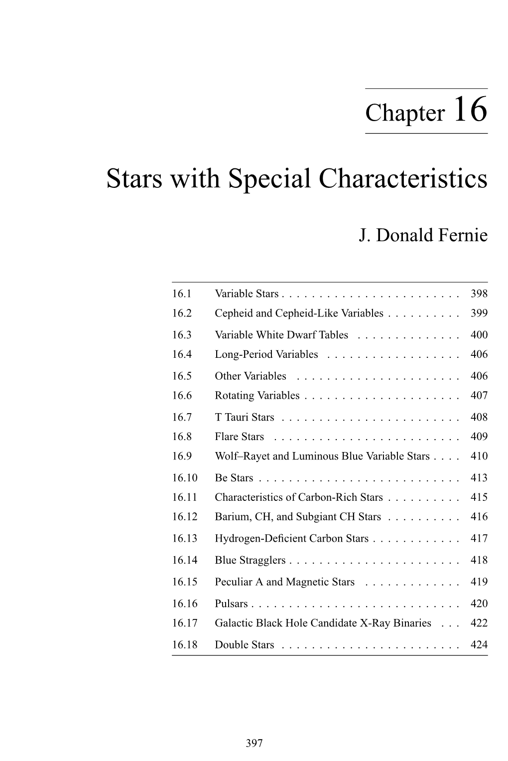 Stars with Special Characteristics