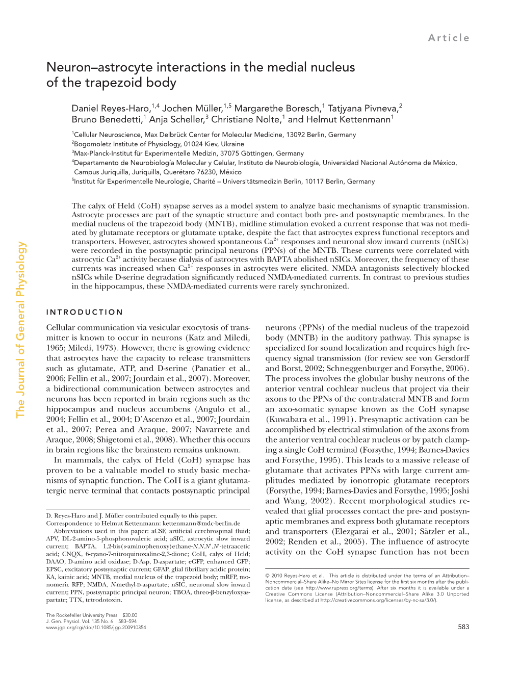 Neuron–Astrocyte Interactions in the Medial Nucleus of the Trapezoid Body