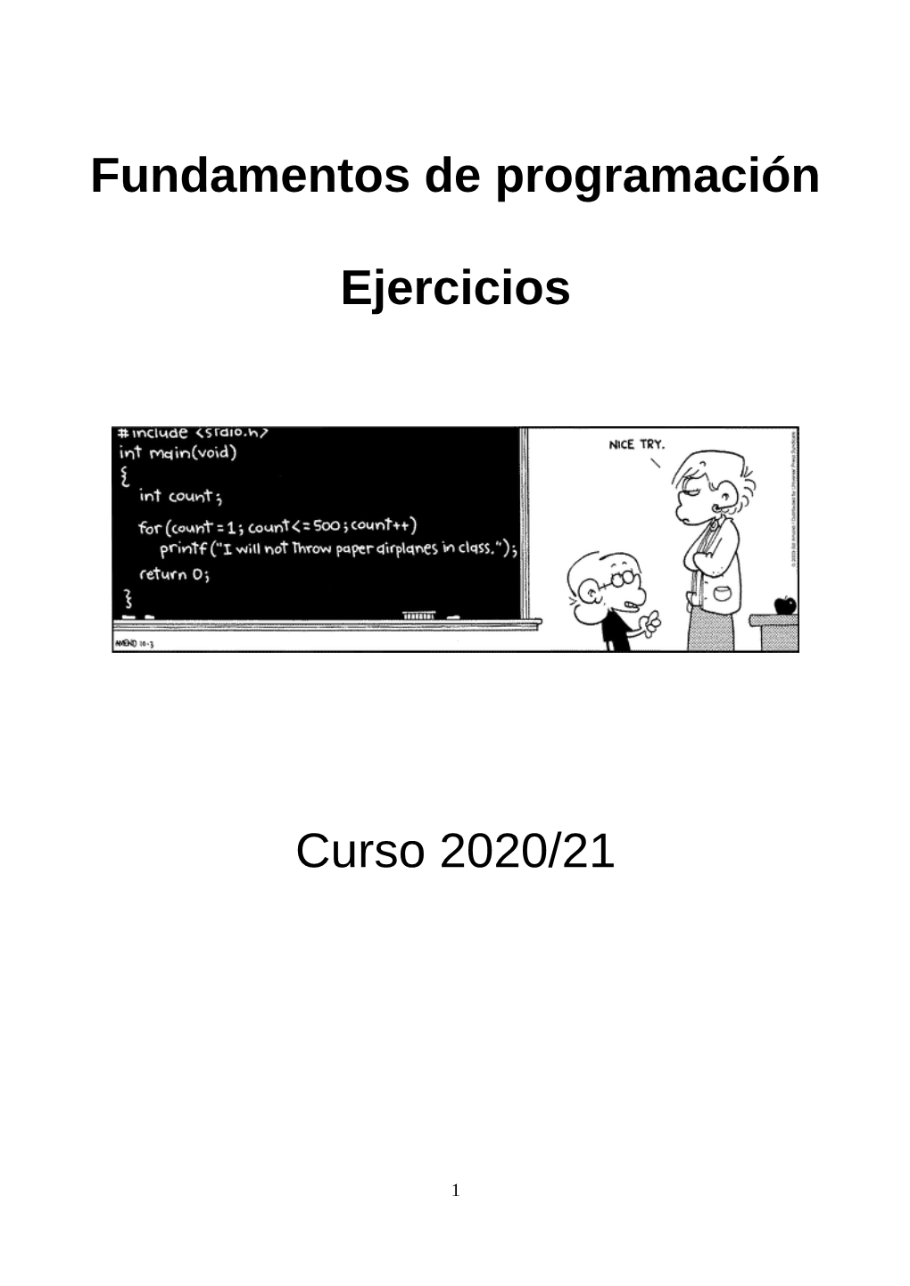 Fundamentos De Programación Ejercicios Curso 2020/21