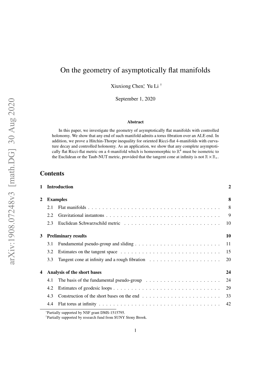 On the Geometry of Asymptotically Flat Manifolds