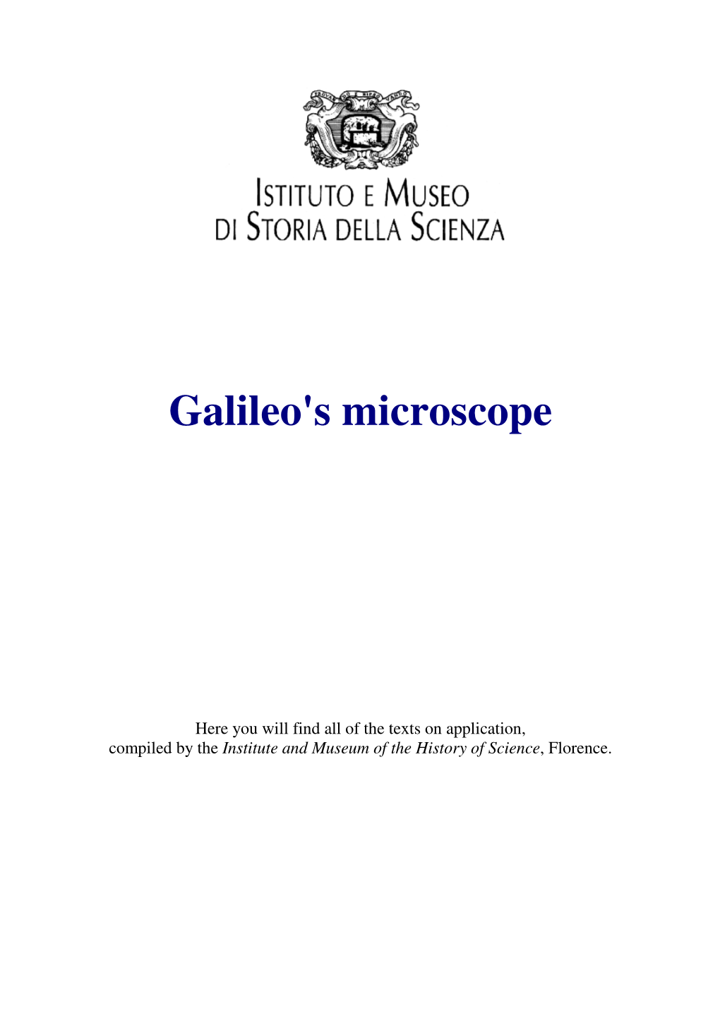 Galileo's Microscope