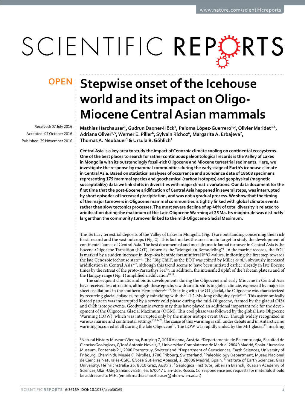 Stepwise Onset of the Icehouse World and Its Impact on Oligo-Miocene